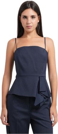 HUGO BOSS Dames, Tops, Blauw, Maat: S