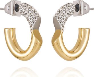 Vince Camuto Two-Tone Pav&eacute; Crystal Hoop Earrings in Gold Tone at Nordstrom Rack