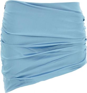 Alessandra Rich Light Blue Satin mini skirt