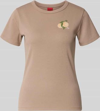 HUGO BOSS Regular Fit T-Shirt aus Baumwoll-Mix Modell DELORIS_4 in Beige, Gr&ouml;&szlig;e XL