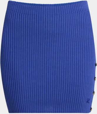 Courrèges Buttoned Light Rib Mini Skirt