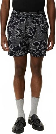 Les Deux Mens Charlie Poppy Aop Shorts In Black