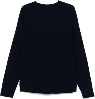Guest In Residence Crew-Neck with Raw Edges Sweater - Navy