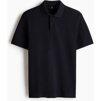 H&M Regular Fit Polo Shirt in Navy Blue at Nordstrom, Size Xx-Large