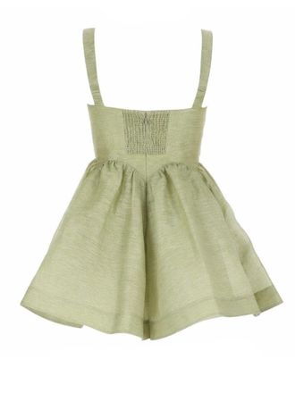 Zimmermann Linen-Silk Blend Dress - Green