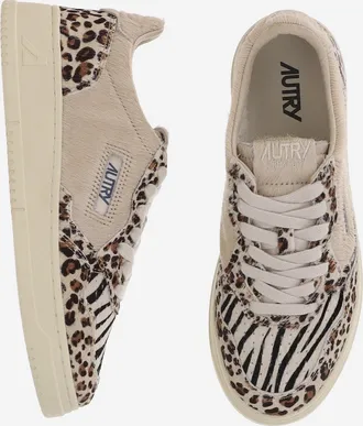 Autry Womens Sneakers Medalist Low Pony Hair Multicolour Pony-Cow Leather Trainers Pony/cow