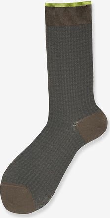 Alto Milano Baumwoll- und Kaschmirsocken mit Hahnentritt Gianni