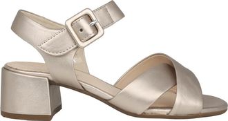 Gabor Gouden Hoge Hak Sandalen - Dames - Sandalen met hakken - Geel - 38 1/2 EU - Leer - Schoenen