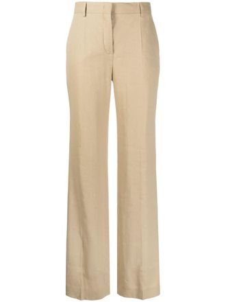 Alberta Ferretti straight leg trousers - women - Spandex/Elastane/Viscose/Cupro/Linen/Flax - 40 - Neutrals
