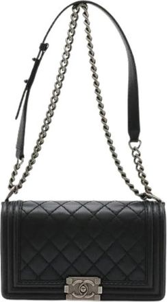 Chanel Pre-owned Boy Wild Stitch Shoulder Bag Black - Dames - Vintage Schoudertas - Zwart - ONE Size - Leer - Vintage