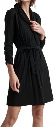 Skin Basic Double Layer Wrap Robe In Black