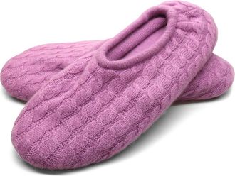 Portolano Mini Cable Knit Slippers in Bright Lilac at Nordstrom Rack, Size Medium