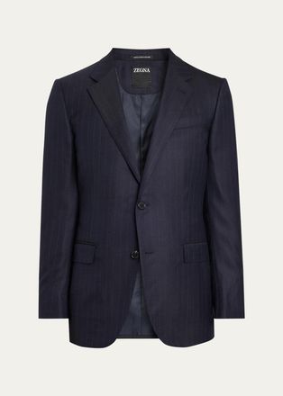 Ermenegildo Zegna Mens Wool Fine Stripe Single-Breasted Sport Coat