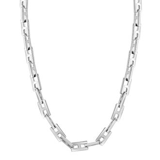 Pompeii3 Mens Polished Steel Single Tone Clasp 8mm Flexible H Link 22 Chain