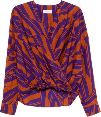 Dries Van Noten Printed V-neck Blouse