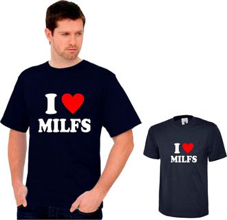 Generic I Love Milfs Shirt Funny Id Love to F**k, Offensive Humour T Shirt Sarcastic Unisex Top (Black, L)