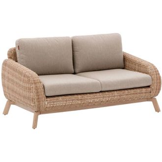Hesperide Divano da giardino a 2 posti manissa miele e beige in alluminio e poliestere - Hesp&eacute;ride