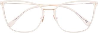 Tom Ford Eyewear cat-eye frame glasses - women - Brass - 56 - Neutrals