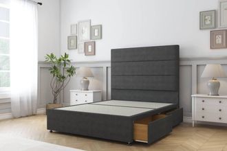 Sloomy Texas Dumfries Divan Set 4 Drawers-26 Headboard in Dark Grey | Size: King