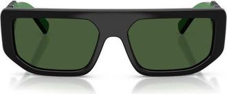 Dolce & Gabbana 56mm Rectangular Sunglasses in Black /Dark Green at Nordstrom