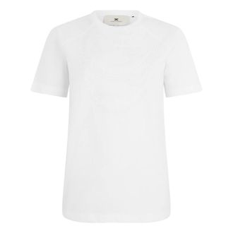 Elisabetta Franchi Tops, Dames, Wit, XS, Katoen, Katoenen T-shirt met print