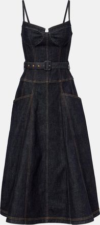 Self Portrait Abito bustier midi di jeans