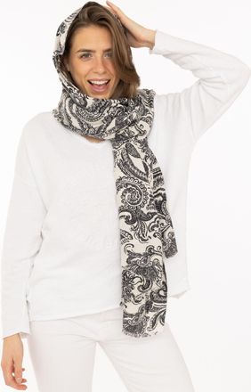 Zwillingsherz Schal ZWILLINGSHERZ Classic Paisley, Damen, wollwei&szlig;, Web, Obermaterial: 100% Polyester, Modet&uuml;cher Schal, anschmiegsam, zeitloses Paisleymuster