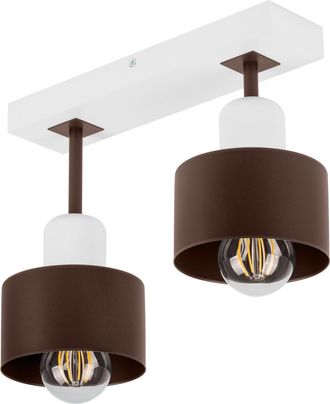 OEM L&aacute;mpara De Techo Blanca De Madera Y Metal De Estilo Escandinavo, 2xe27, Iluminaci&oacute;n Led Moderna Para Sal&oacute;n, Cocina, Dormitorio, Habitaci&oacute;n Infantil, L