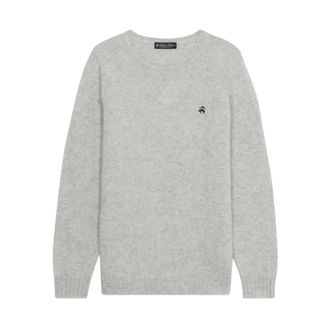 Brooks Brothers Truien & Vesten, Heren, Grijs, S, Wol, Shetland Wol Trui met Logo