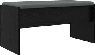 vidaXL Banco De Entrada Con Coj&iacute;n Roble Negro 83 X 38 X 40 Cm Vidaxl