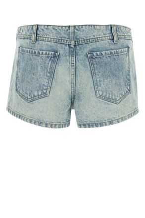Gimaguas Womens Flor Denim Shorts Blue Cotton