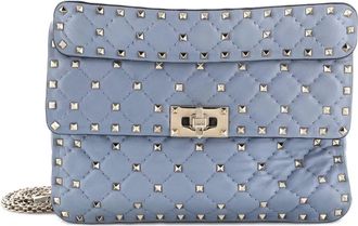 Valentino Garavani Rockstud Spike.Up Flap Bag Quilted Leather Medium shoulder bag - Blauw