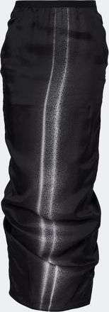 Rick Owens Soft Pillar gathered printed maxi skirt