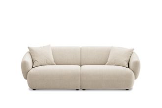 Castlery Auburn Sofa Customized, (Performance Linen Weave) Cream, Spill Resistant, Modular for Sofas by Castlery