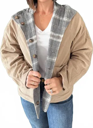 Thread & Supply Reversible Jacqueline Jacket In Grey Brown Combo