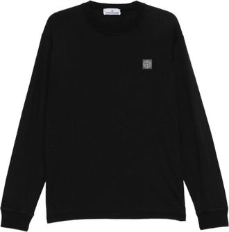Stone Island Sweatshirt met ronde hals - Heren - Sweatshirts - Zwart - M - Katoen - Hoodies & sweatvesten