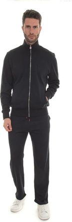 Kiton Sports Trainingspak met rits Sluiting Zachte Broek - Heren - Trainingspakken - Blauw - XL - Katoen - Fitness