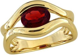 Rina Limor Gold-Plated Silver 1.40 Ct. Tw. Garnet Ring