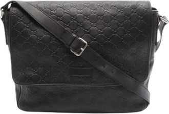Gucci Pre-owned Cross Body Bags, male, Black, Size: ONE SIZE Pre-owned Vintage Shoulder Bag
