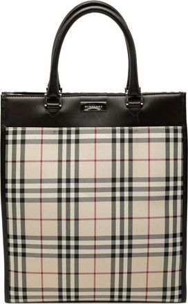 Burberry Borsa tote in tela con motivo House Check 2000-2017 - Marrone