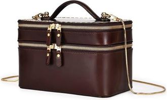 OLD TREND Ixia Genuine Leather Vanity Mini Trunk in Brown at Nordstrom