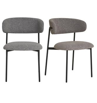 Moloo Silla tapizada en tela texturizada gris (x2)