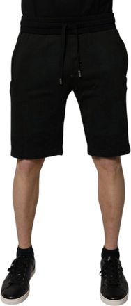 Dolce & Gabbana Black Cotton SweatMens Men Bermuda Mens Shorts