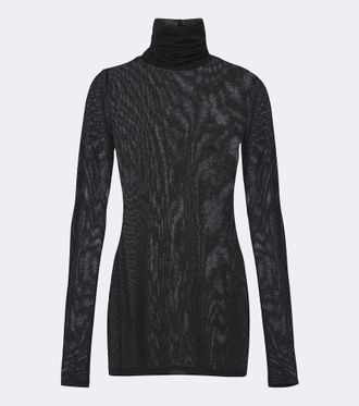 Dorothee Schumacher Soft Shimmer Lurex jersey turtleneck top