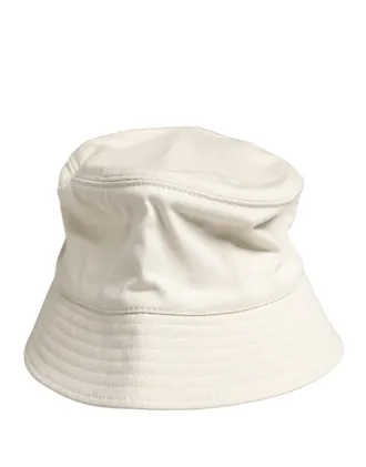 Dolce & Gabbana Men White Cotton Bucket Fisherman Capello Mens Hat
