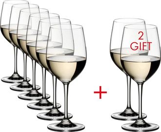 Riedel Riedel - Vinum Weingläser, Viognier / Chardonnay, transparent, 350 ml (6+2 gratis)