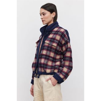 Velvet Womens by and Plaid Snap Button Parka Jacket in - Multicolour - Size 14 UK