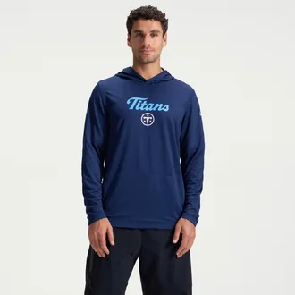 Nike Tennessee Titans Rivalries Collection Sideline Nike Mens Dri-FIT NFL Long-Sleeve Hooded Top in Blue | 03B941S9V-DMX