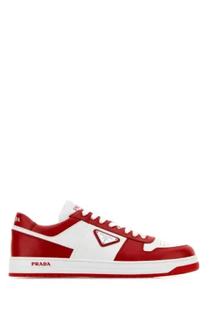 Prada Two Tone Leather Downtown Sneakers