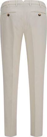 Brunello Cucinelli Mens Dyed Cotton Pants English White Trousers